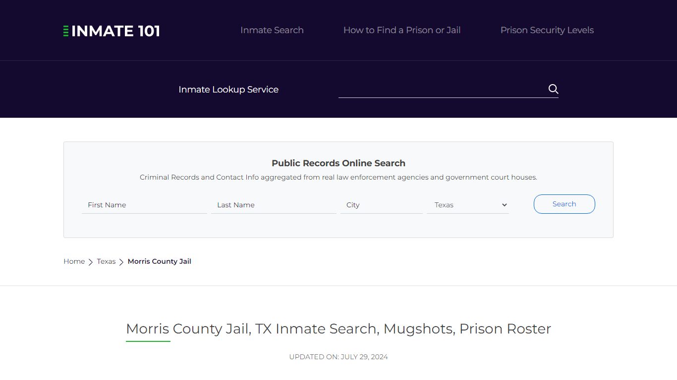 Morris County Jail, TX Inmate Search, Mugshots, Prison Roster